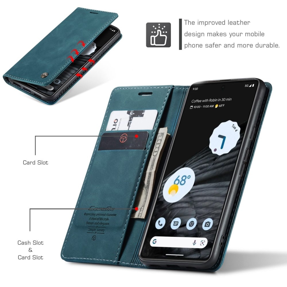 Custodie a portafoglio sottili Google Pixel 7 Blu