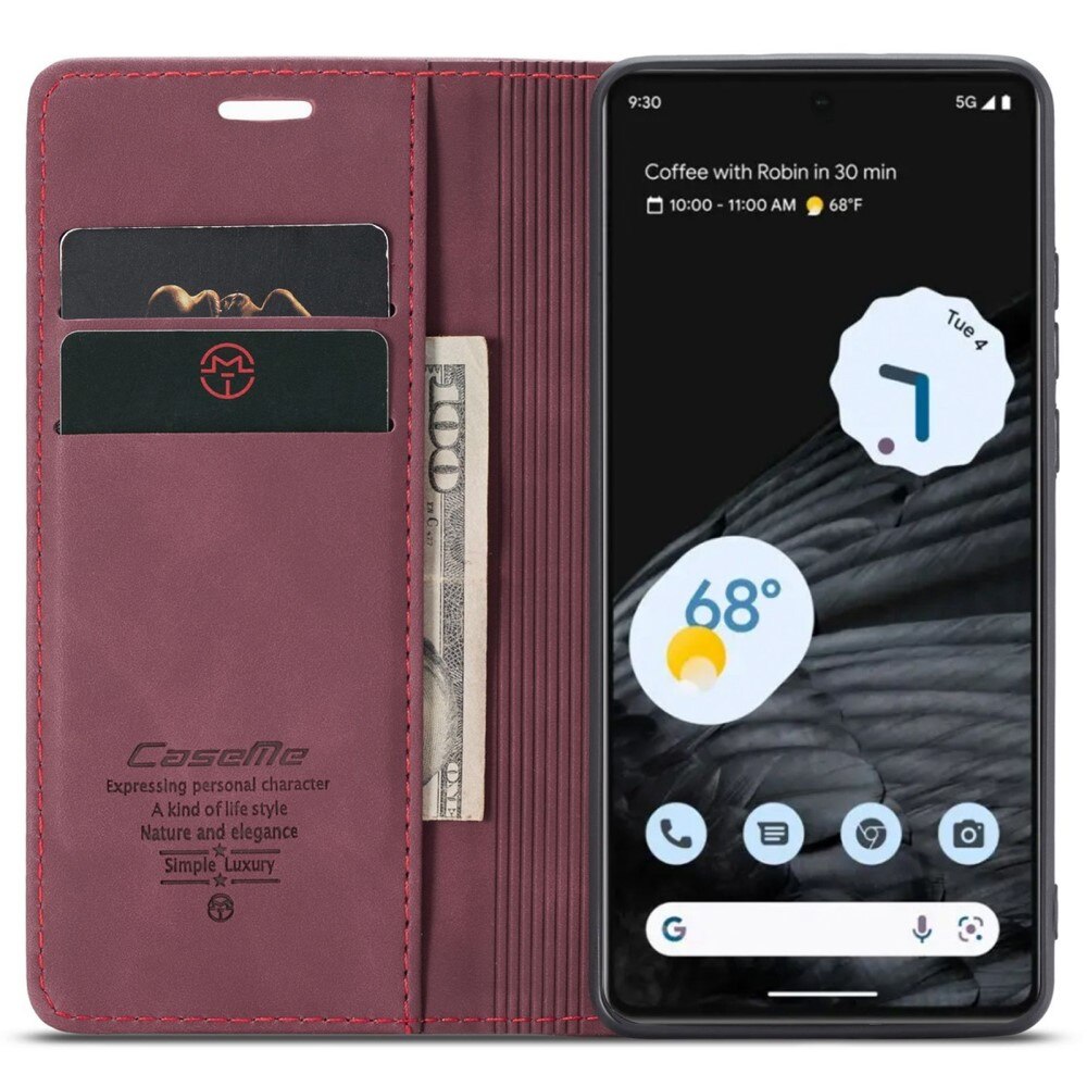 Custodie a portafoglio sottili Google Pixel 7 Rosso