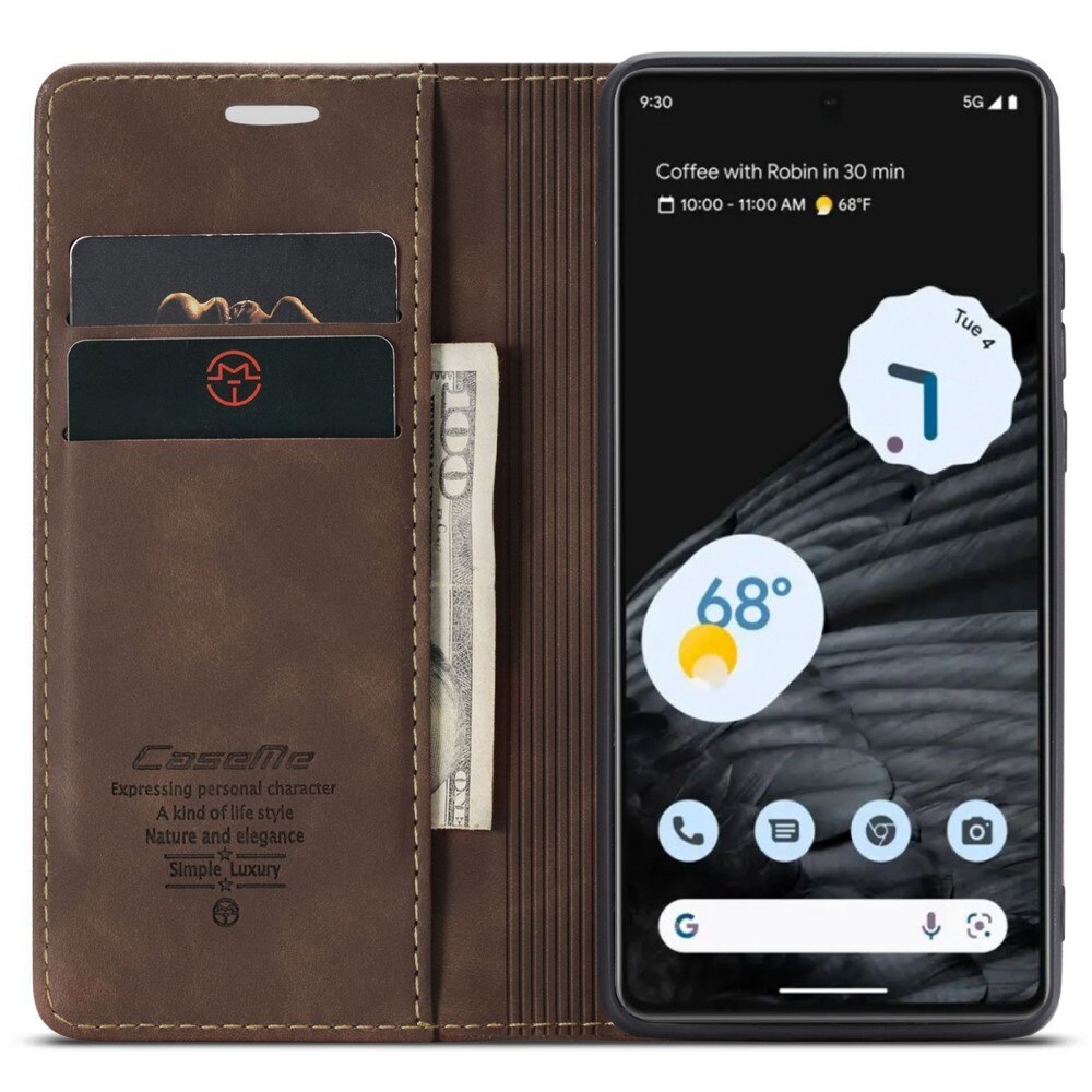 Custodie a portafoglio sottili Google Pixel 7 Marrone