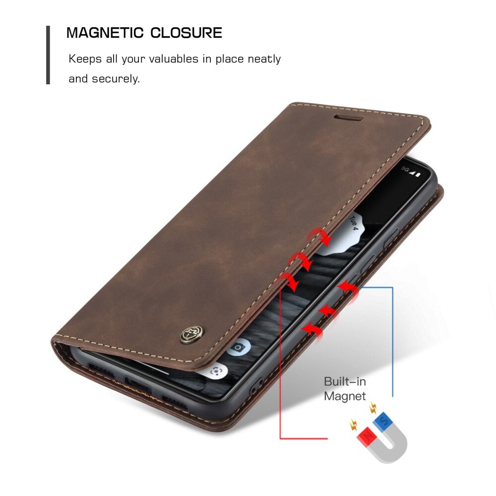 Custodie a portafoglio sottili Google Pixel 7 Marrone