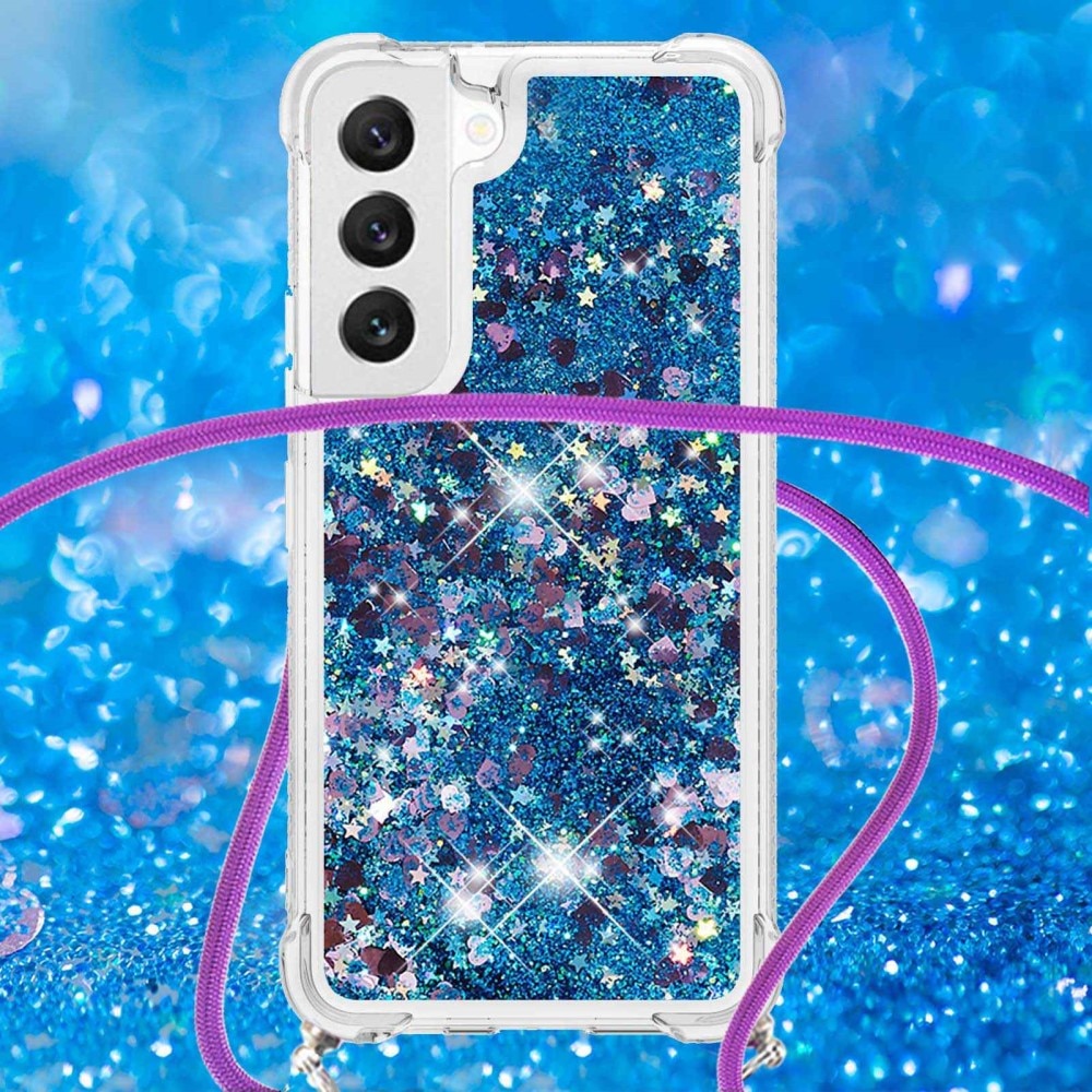 Cover cinturino Glitter Powder TPU Samsung Galaxy S23 blu