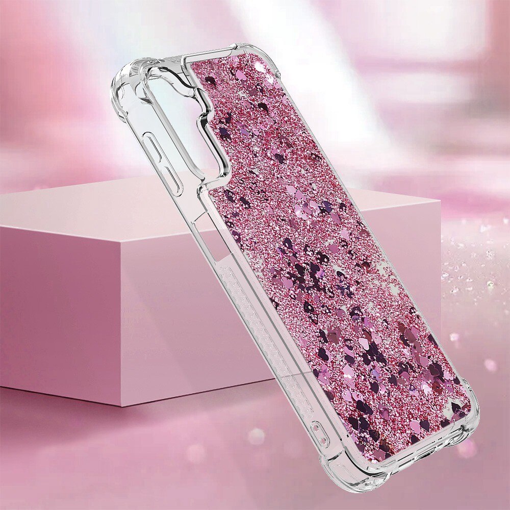 Cover Glitter Powder TPU Samsung Galaxy A14 rosa