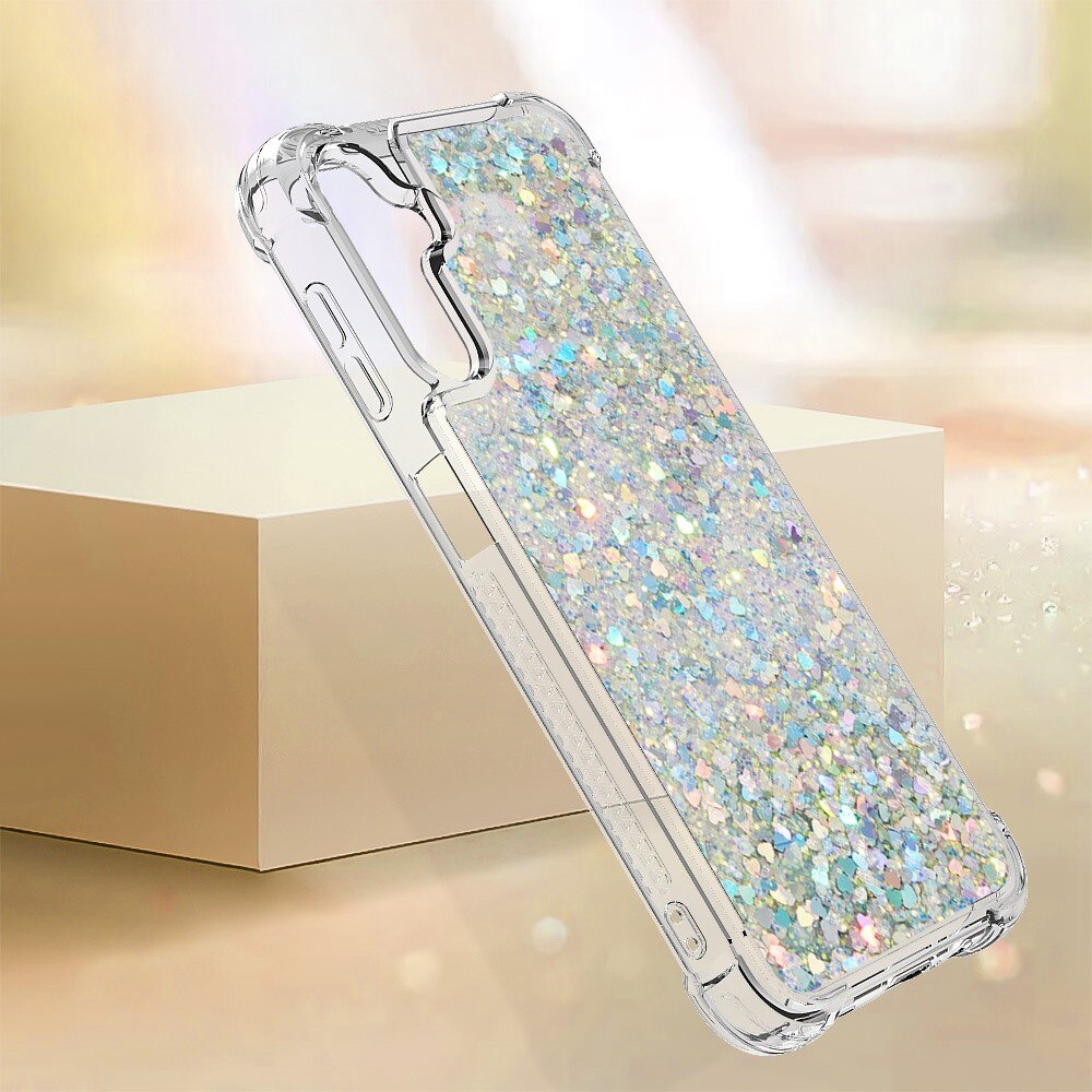 Cover Glitter Powder TPU Samsung Galaxy A14 d'argento