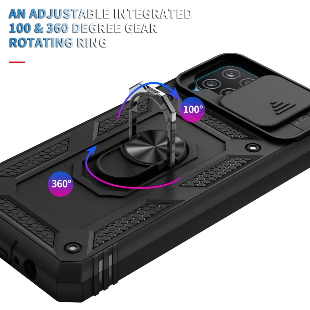 Cover ibride con anello e protezione fotocamera Samsung Galaxy A42 5G nero