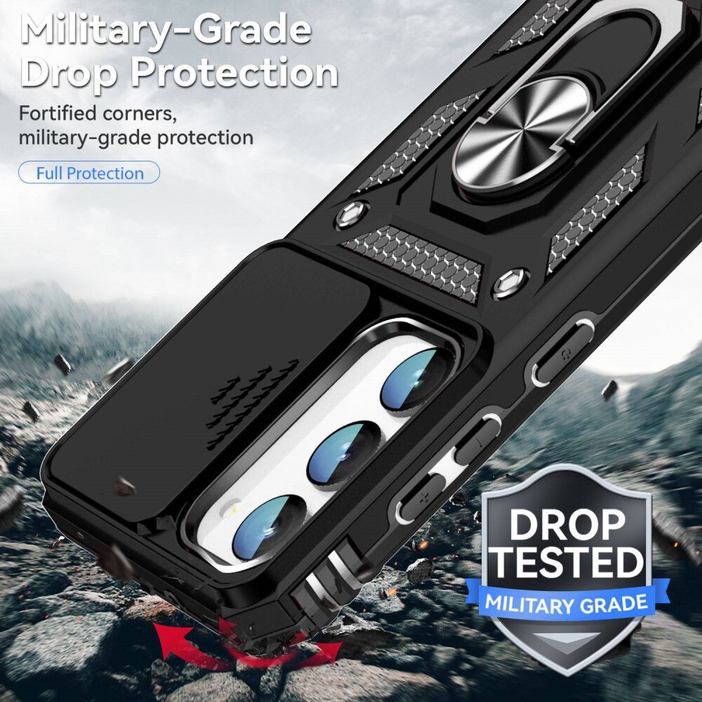 Cover ibride con anello e protezione fotocamera Samsung Galaxy S23 Plus Nero