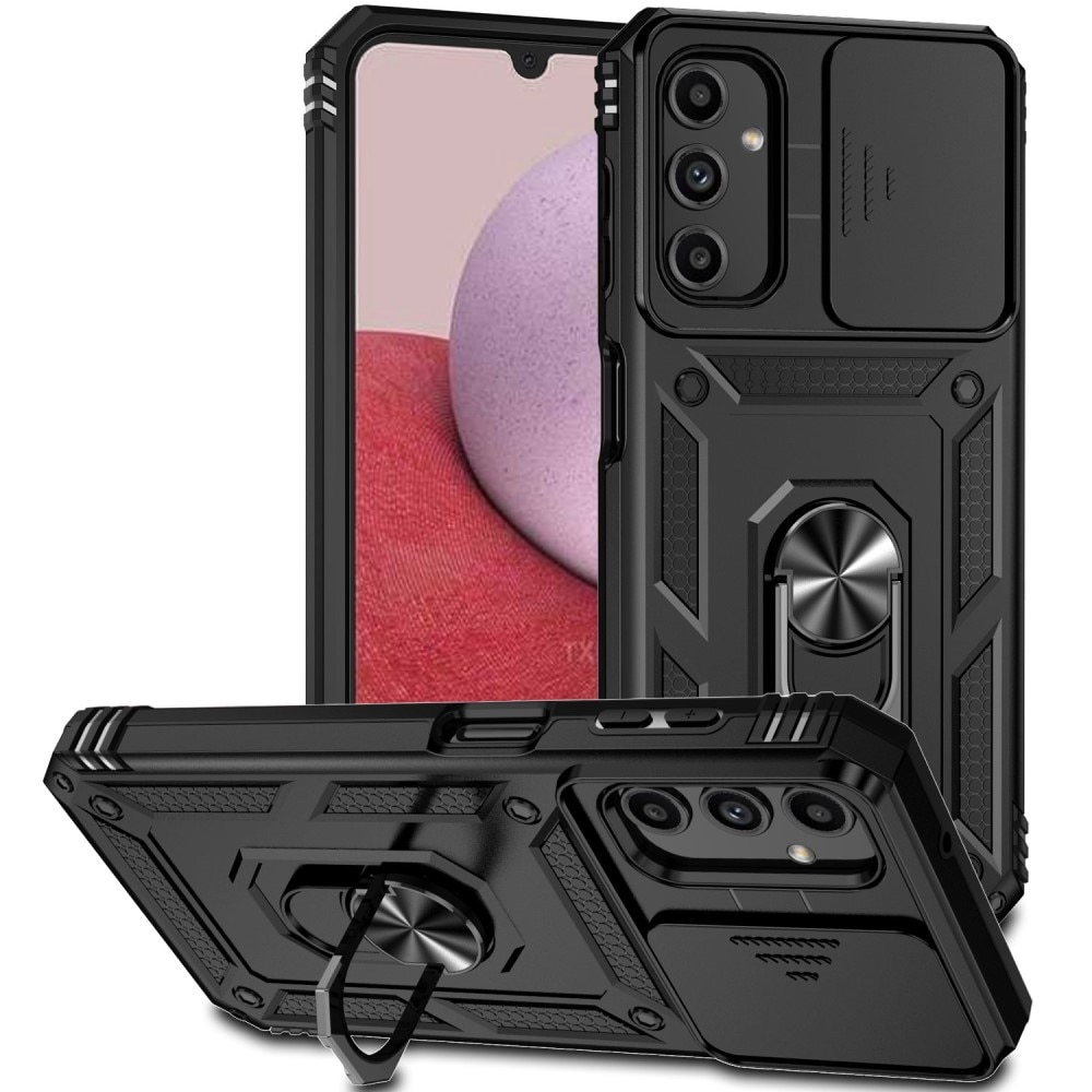 Cover ibride con anello e protezione fotocamera Samsung Galaxy A14 nero