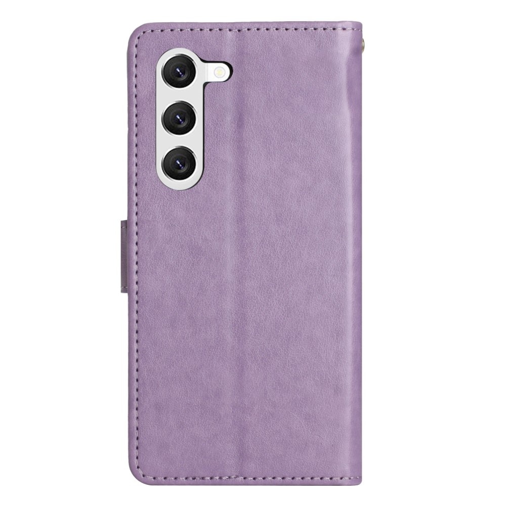 Custodia in pelle a farfalle per Samsung Galaxy S23, viola