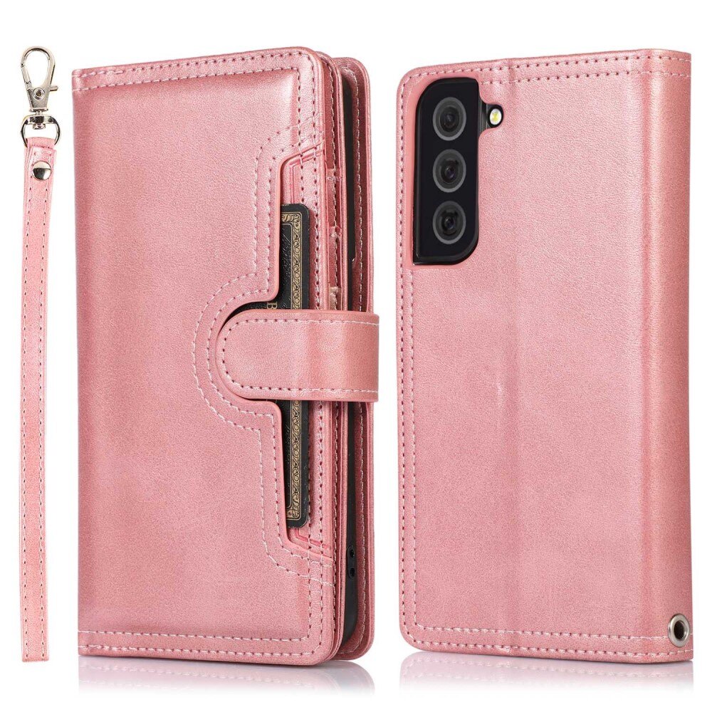 Multi-Slot Cover Portafoglio in pelle Samsung Galaxy S23 pink gold