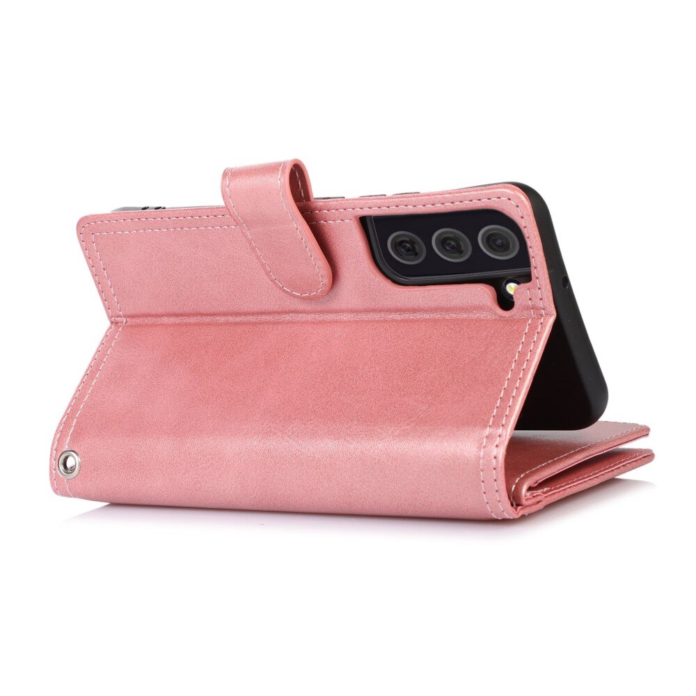 Multi-Slot Cover Portafoglio in pelle Samsung Galaxy S23 pink gold