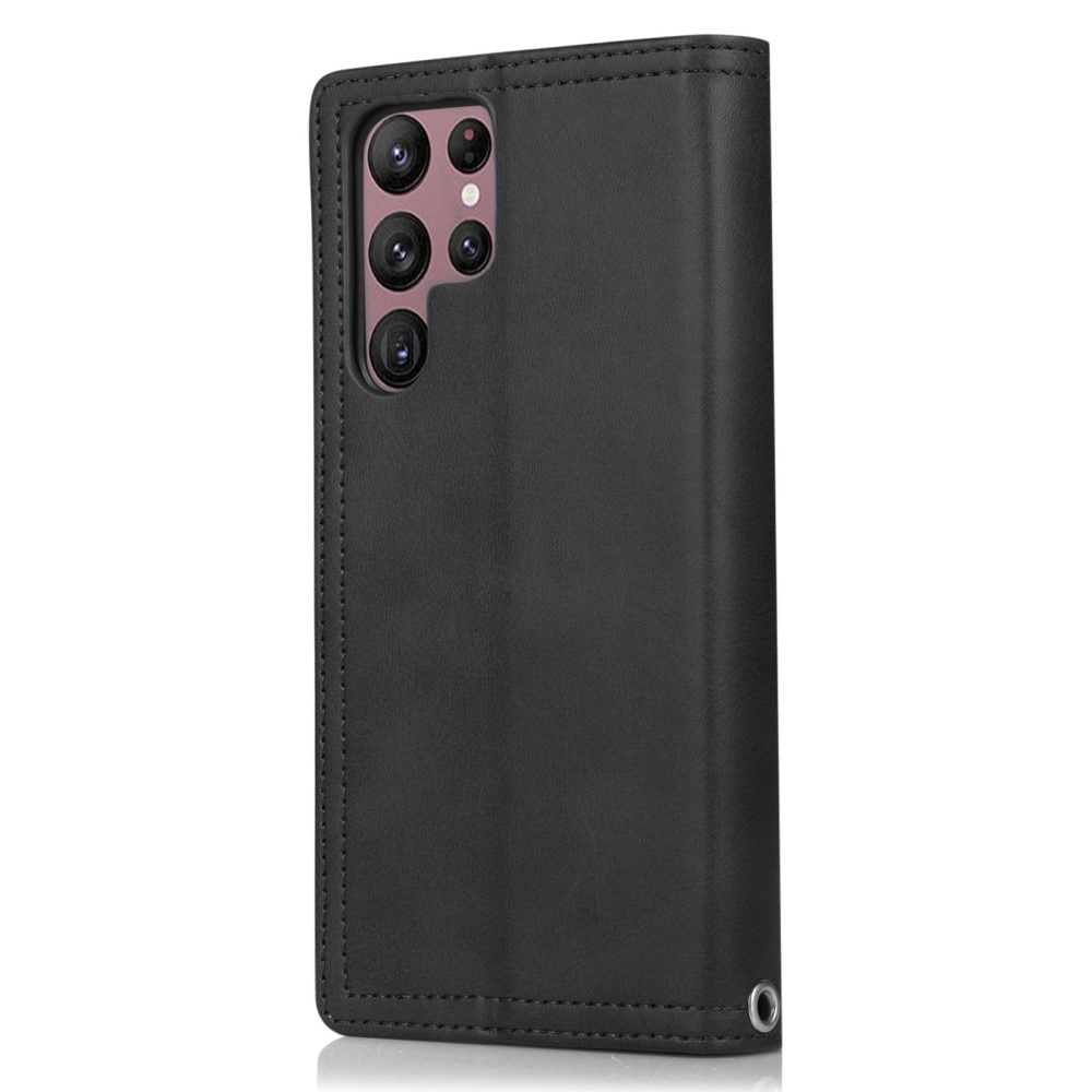 Multi-Slot Cover Portafoglio in pelle Samsung Galaxy S23 Ultra nero