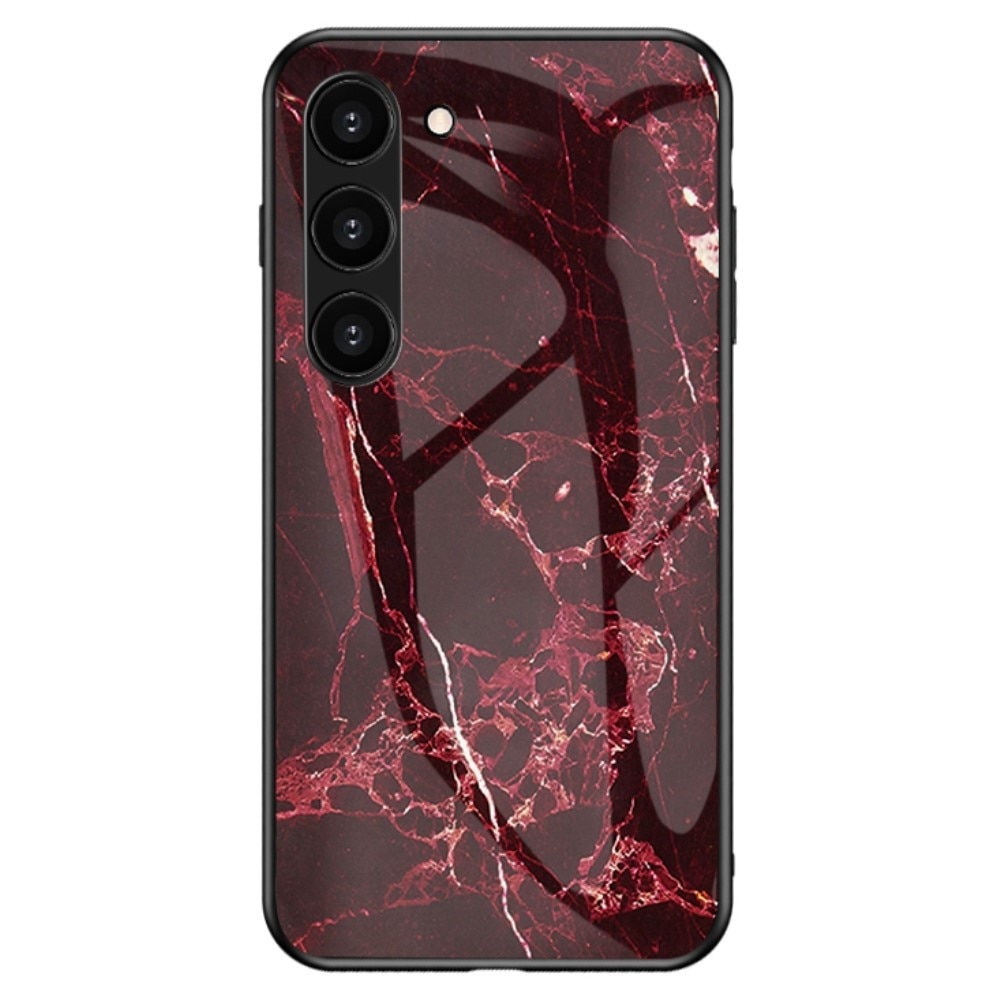Custodia in vetro temperato Samsung Galaxy S24 Plus marmo rosso