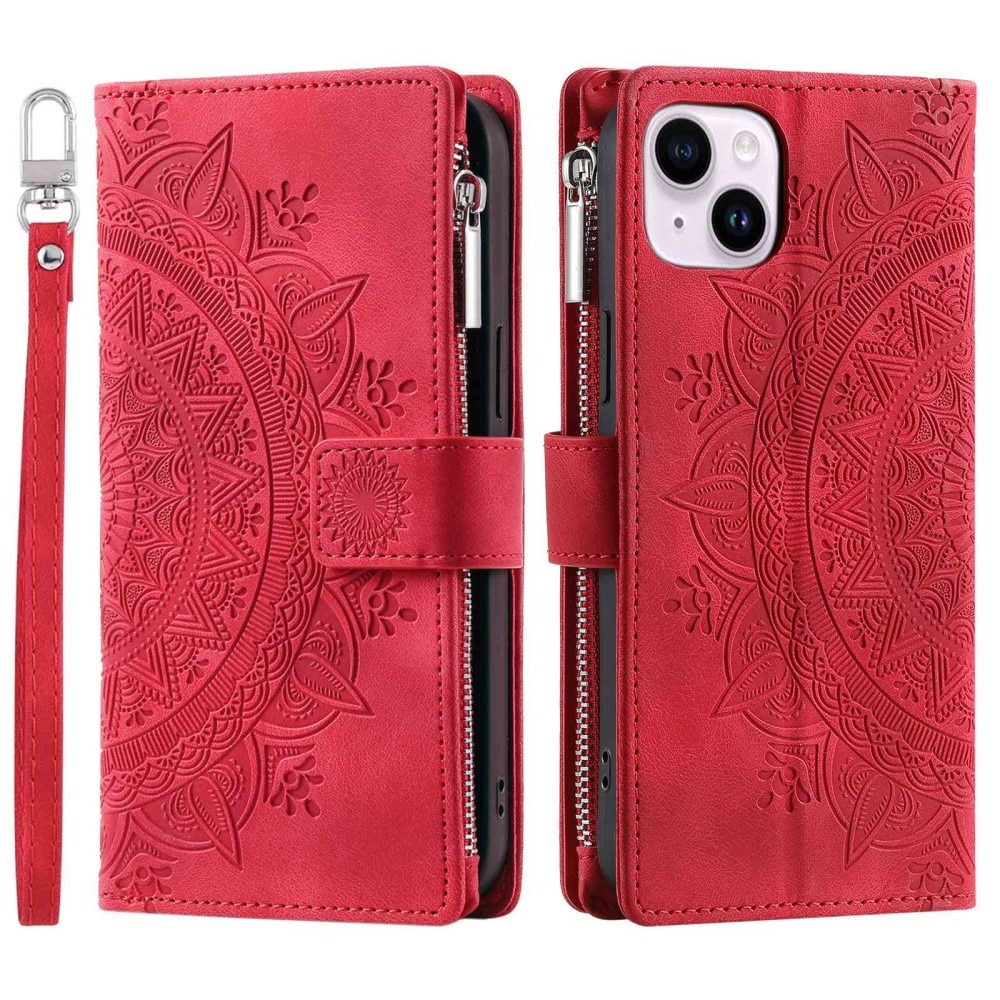 Borsa a portafoglio Mandala iPhone 14 rosso