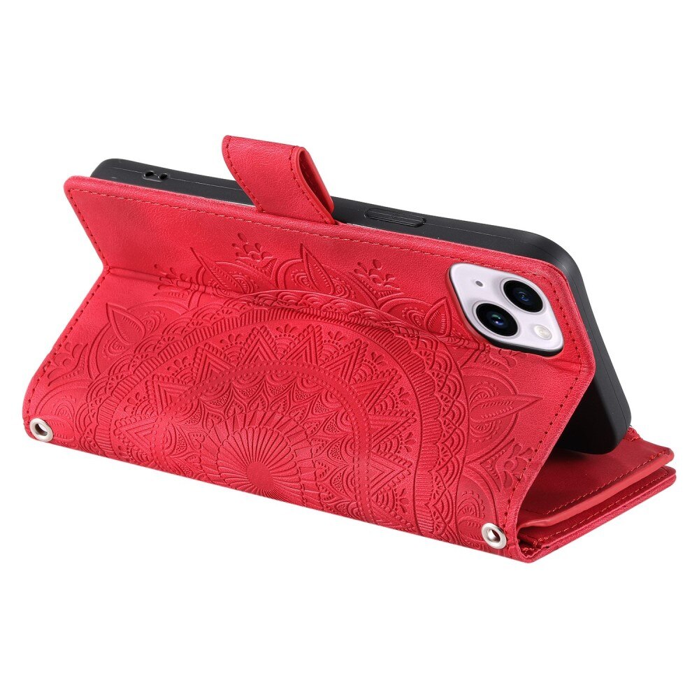 Borsa a portafoglio Mandala iPhone 14 rosso