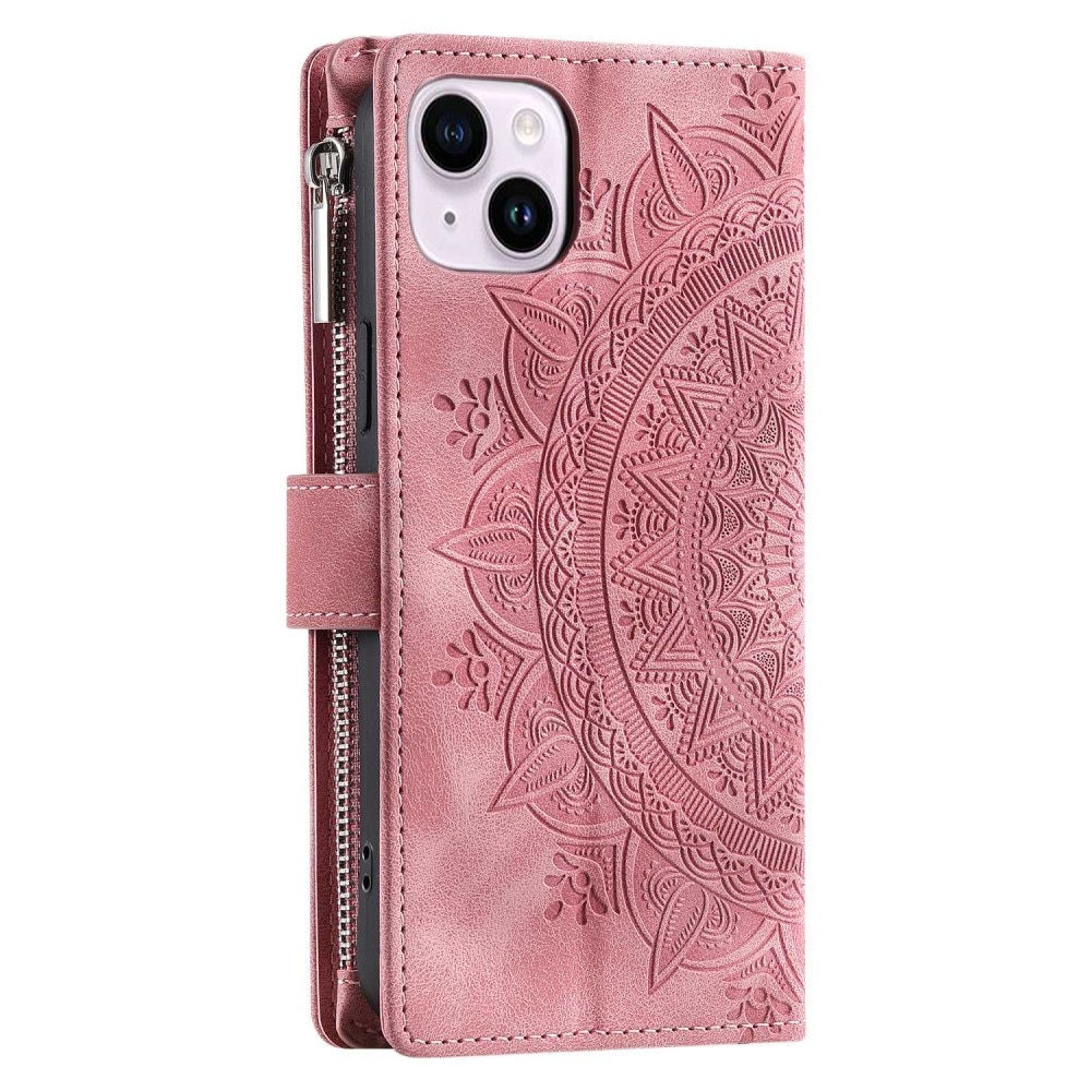 Borsa a portafoglio Mandala iPhone 14 rosa