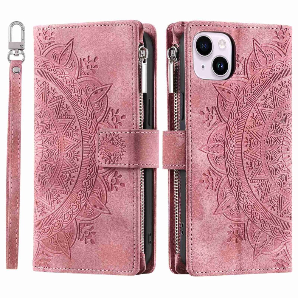 Borsa a portafoglio Mandala iPhone 14 rosa