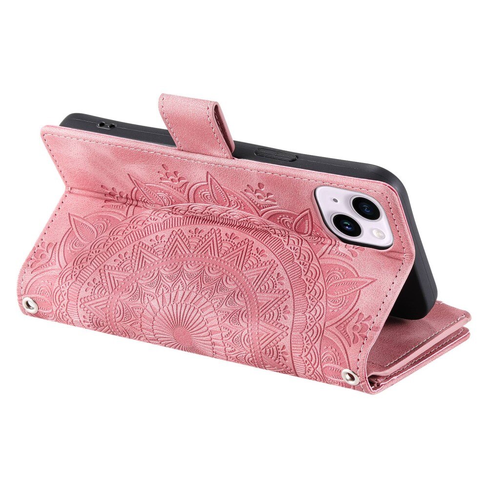 Borsa a portafoglio Mandala iPhone 14 rosa