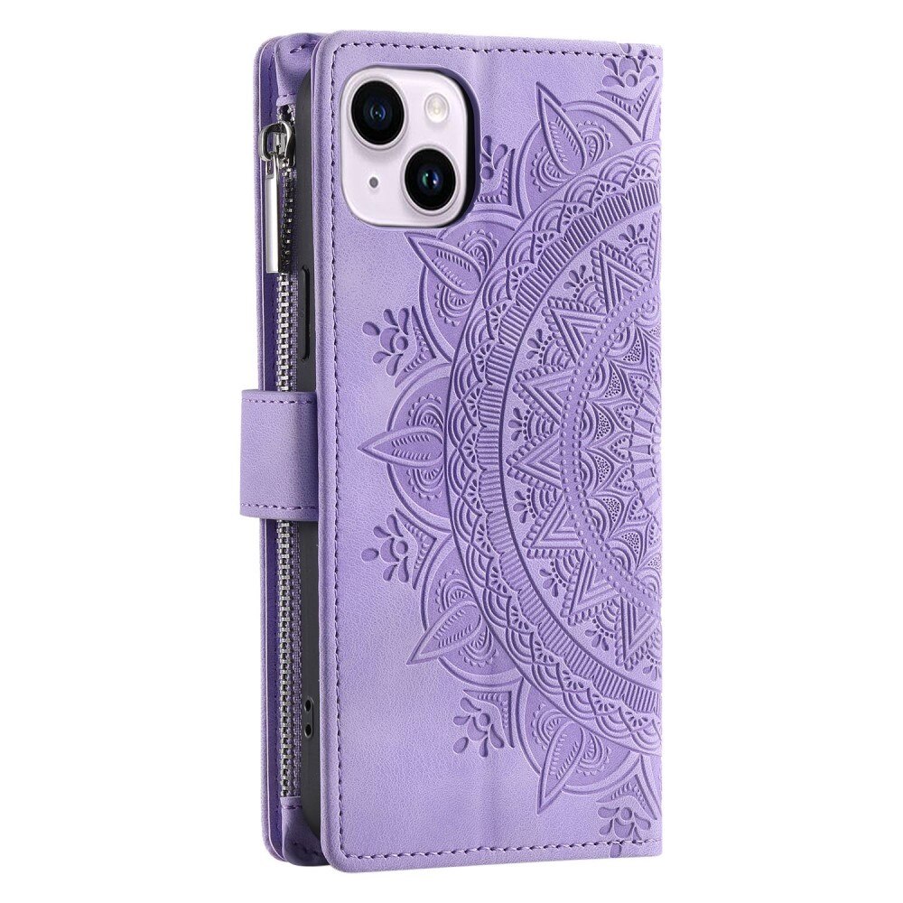 Borsa a portafoglio Mandala iPhone 14 viola