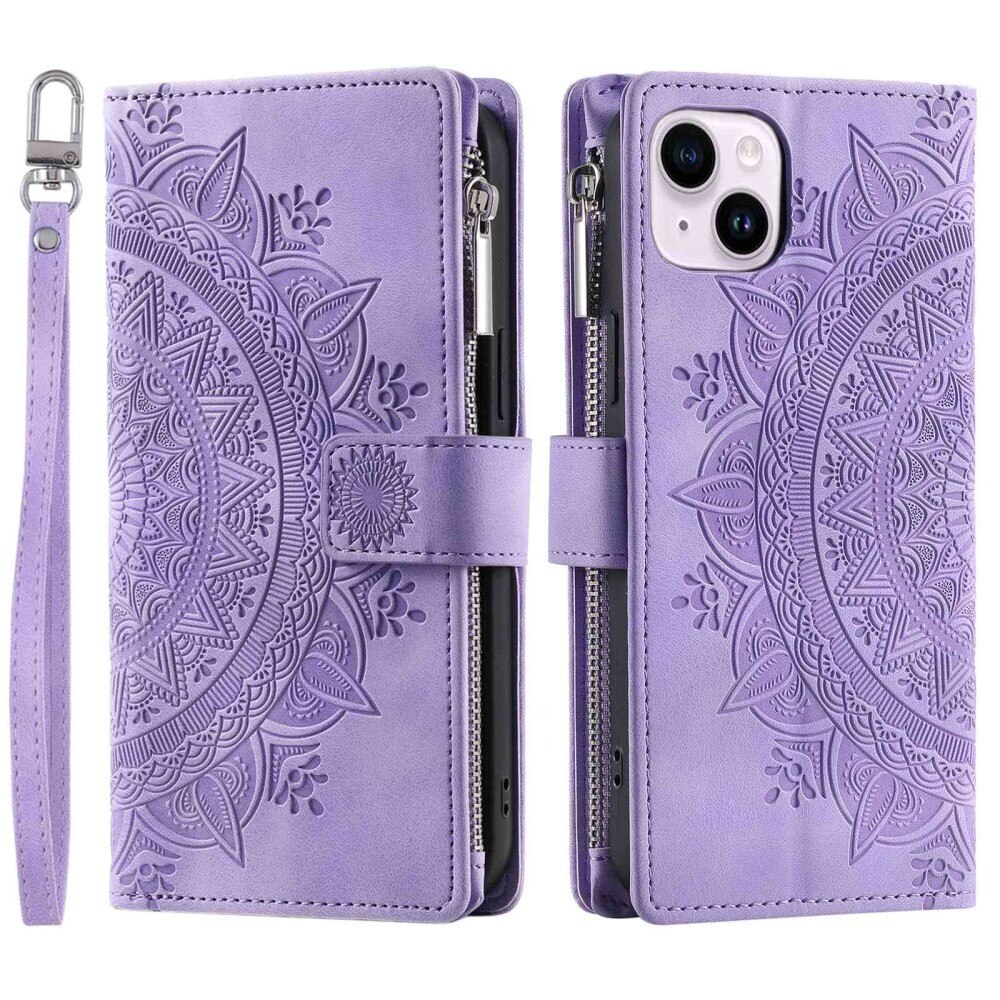 Borsa a portafoglio Mandala iPhone 14 viola