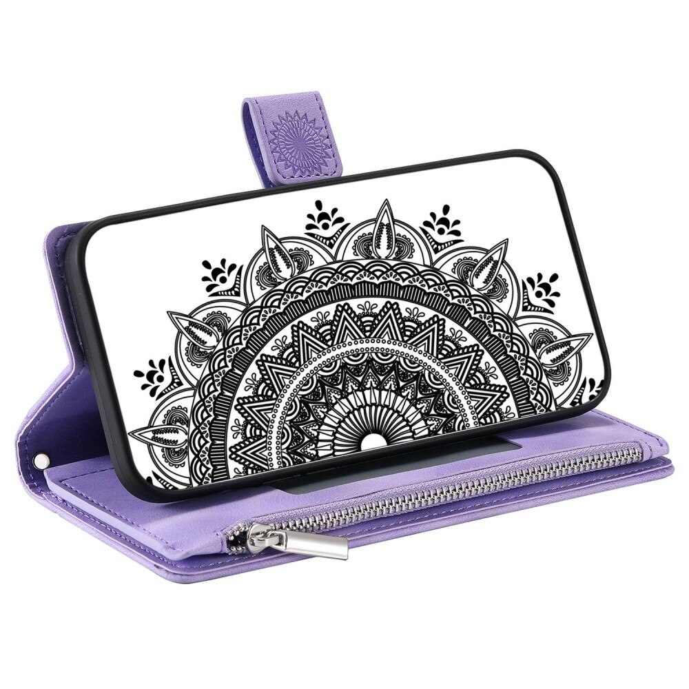 Borsa a portafoglio Mandala iPhone 14 viola