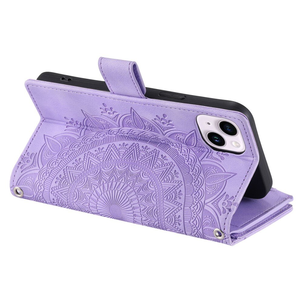 Borsa a portafoglio Mandala iPhone 14 viola