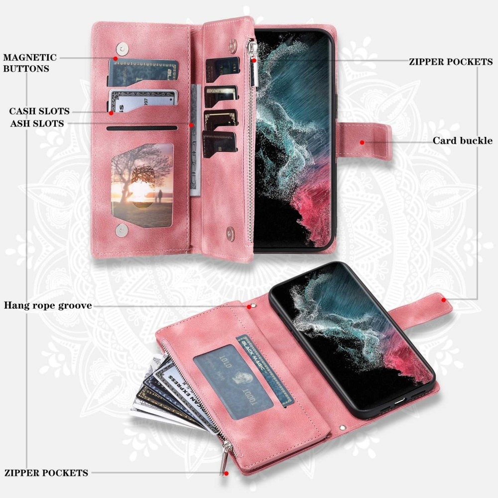 Borsa a portafoglio Mandala Samsung Galaxy S23 Ultra rosa