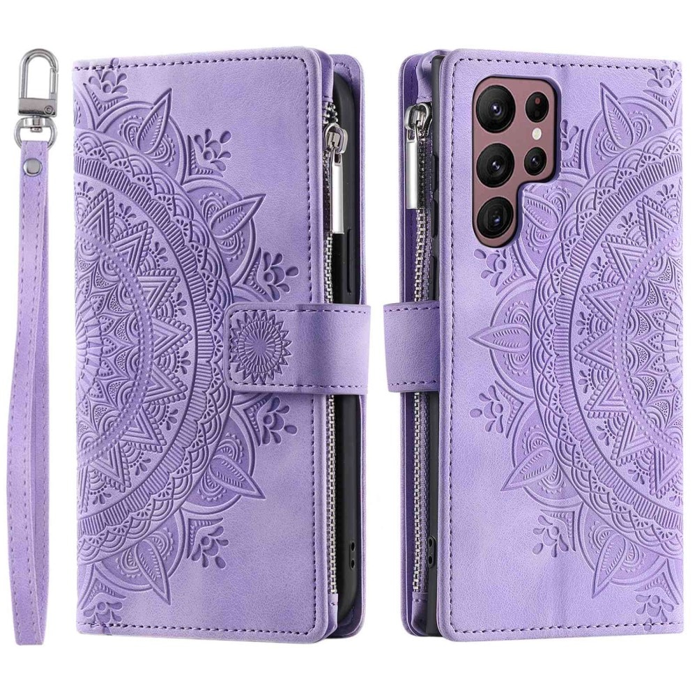 Borsa a portafoglio Mandala Samsung Galaxy S23 Ultra viola