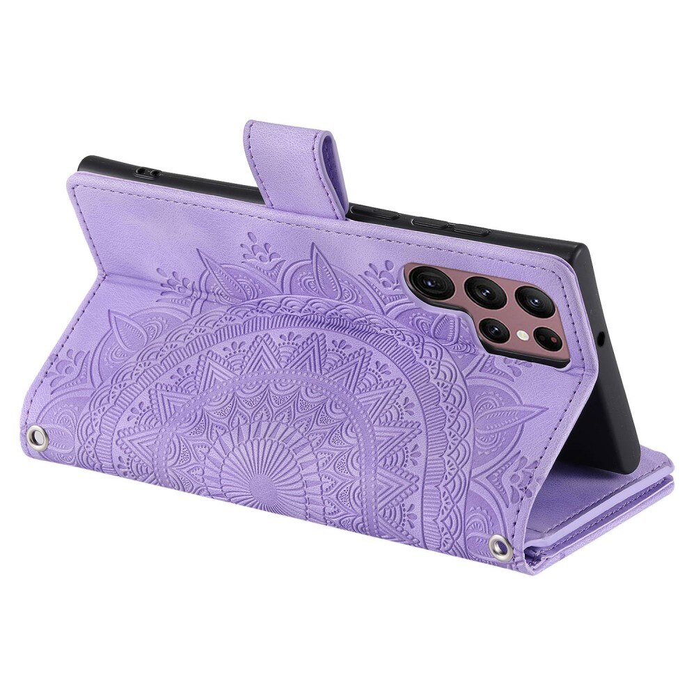 Borsa a portafoglio Mandala Samsung Galaxy S23 Ultra viola