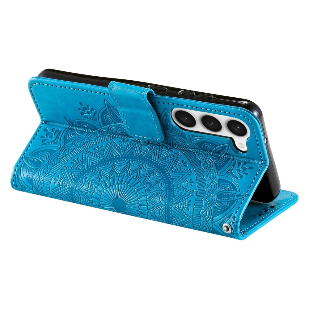 Custodia in pelle Mandala Samsung Galaxy S23 blu