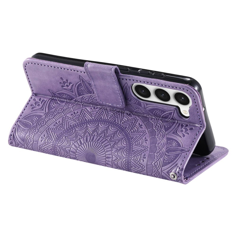 Custodia in pelle Mandala Samsung Galaxy S23 viola