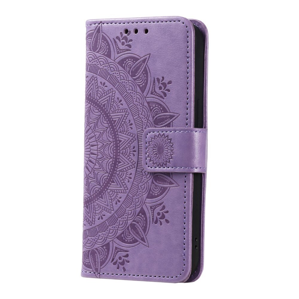 Custodia in pelle Mandala Samsung Galaxy S23 viola