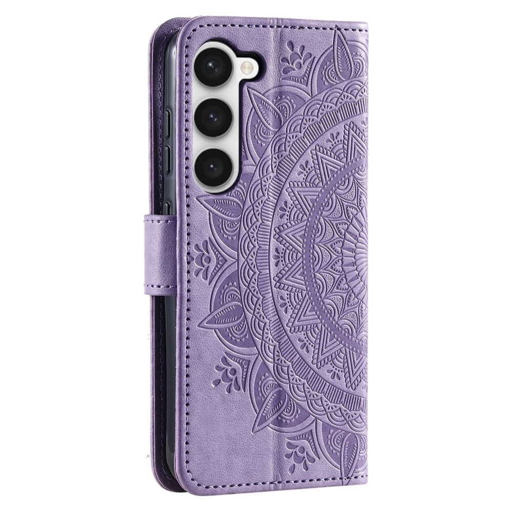 Custodia in pelle Mandala Samsung Galaxy S23 viola