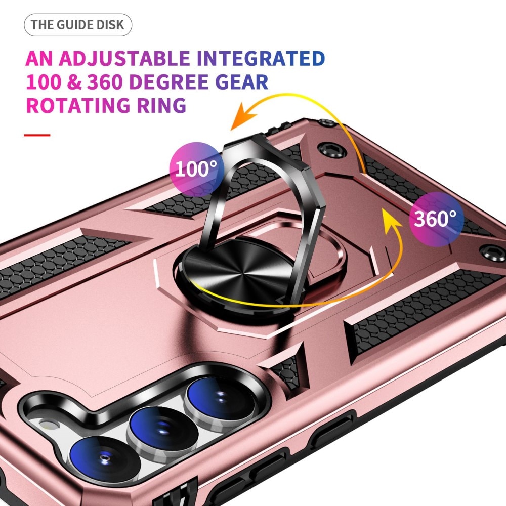 Cover ibride con anello Samsung Galaxy S23 oro rosa