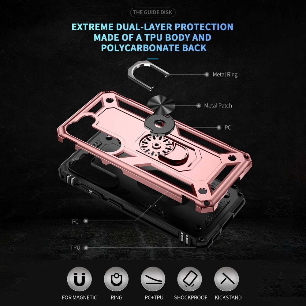 Cover ibride con anello Samsung Galaxy S23 oro rosa