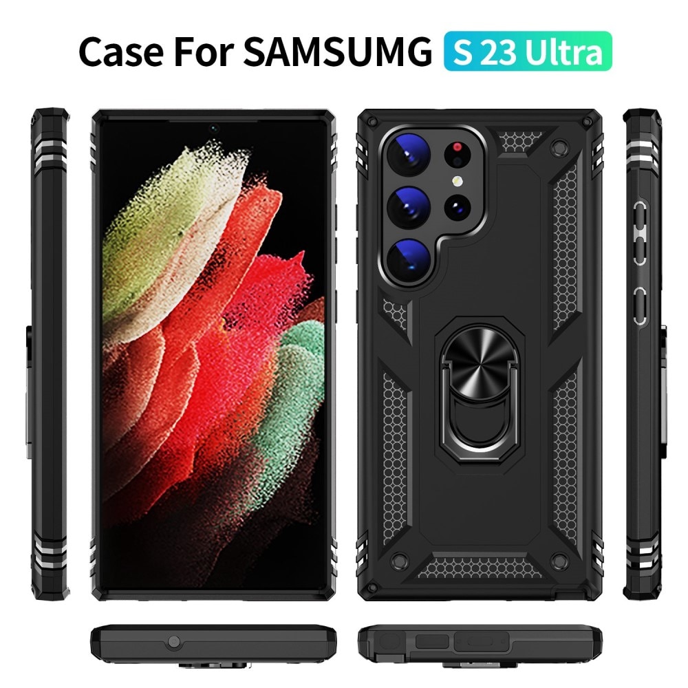Cover ibride con anello Samsung Galaxy S23 Ultra nero