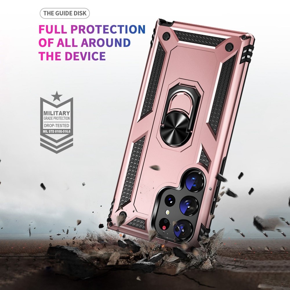 Cover ibride con anello Samsung Galaxy S23 Ultra oro rosa
