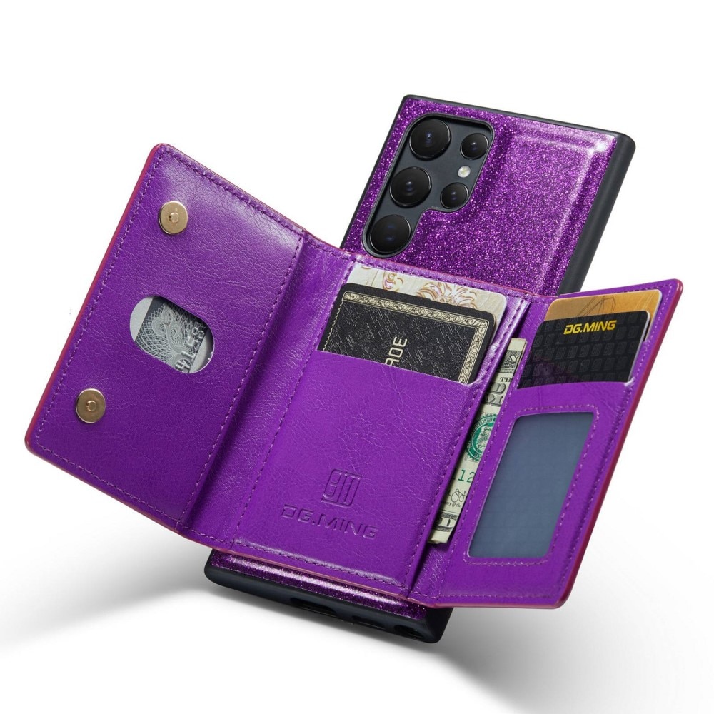 Cover Magnetic Card Slot Samsung Galaxy S23 Ultra Scintillio viola