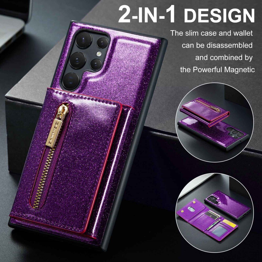 Cover Magnetic Card Slot Samsung Galaxy S23 Ultra Scintillio viola