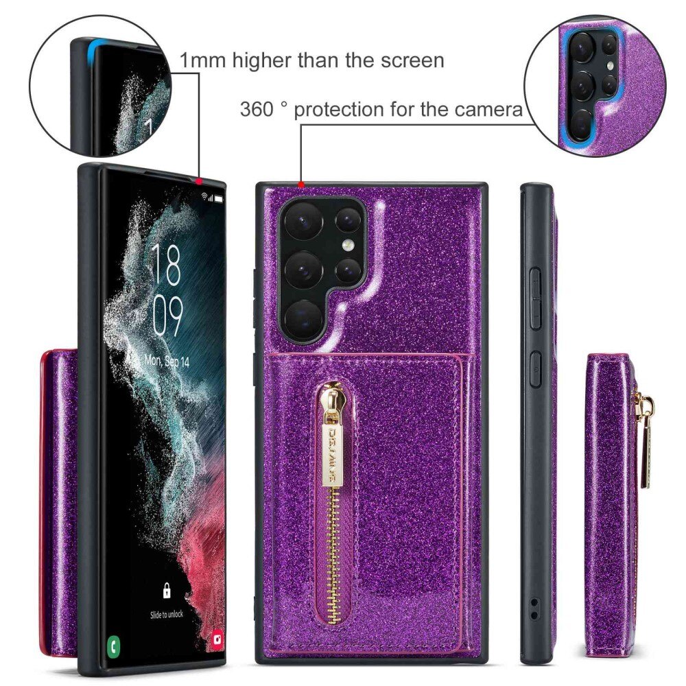 Cover Magnetic Card Slot Samsung Galaxy S23 Ultra Scintillio viola