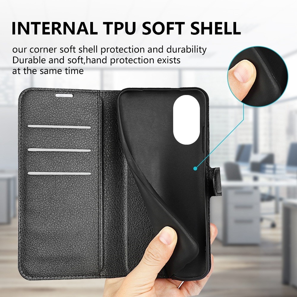 Cover portafoglio Oppo A17 Nero