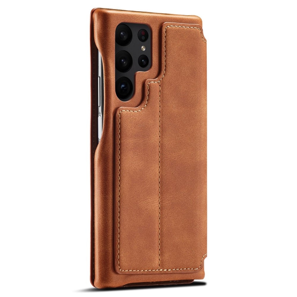 Custodie a portafoglio sottili Samsung Galaxy S23 Ultra cognac