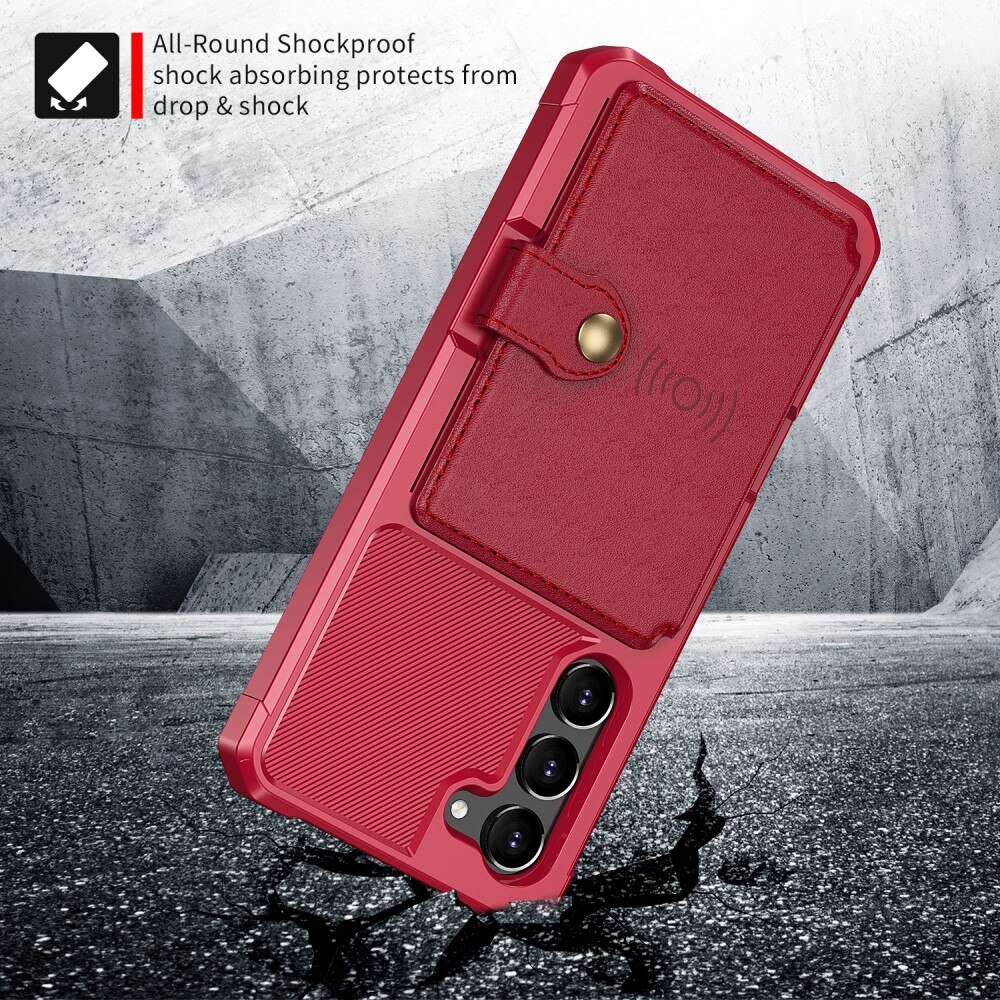 Cover con portacarte Tough Multi-slot Samsung Galaxy S23 Rosso