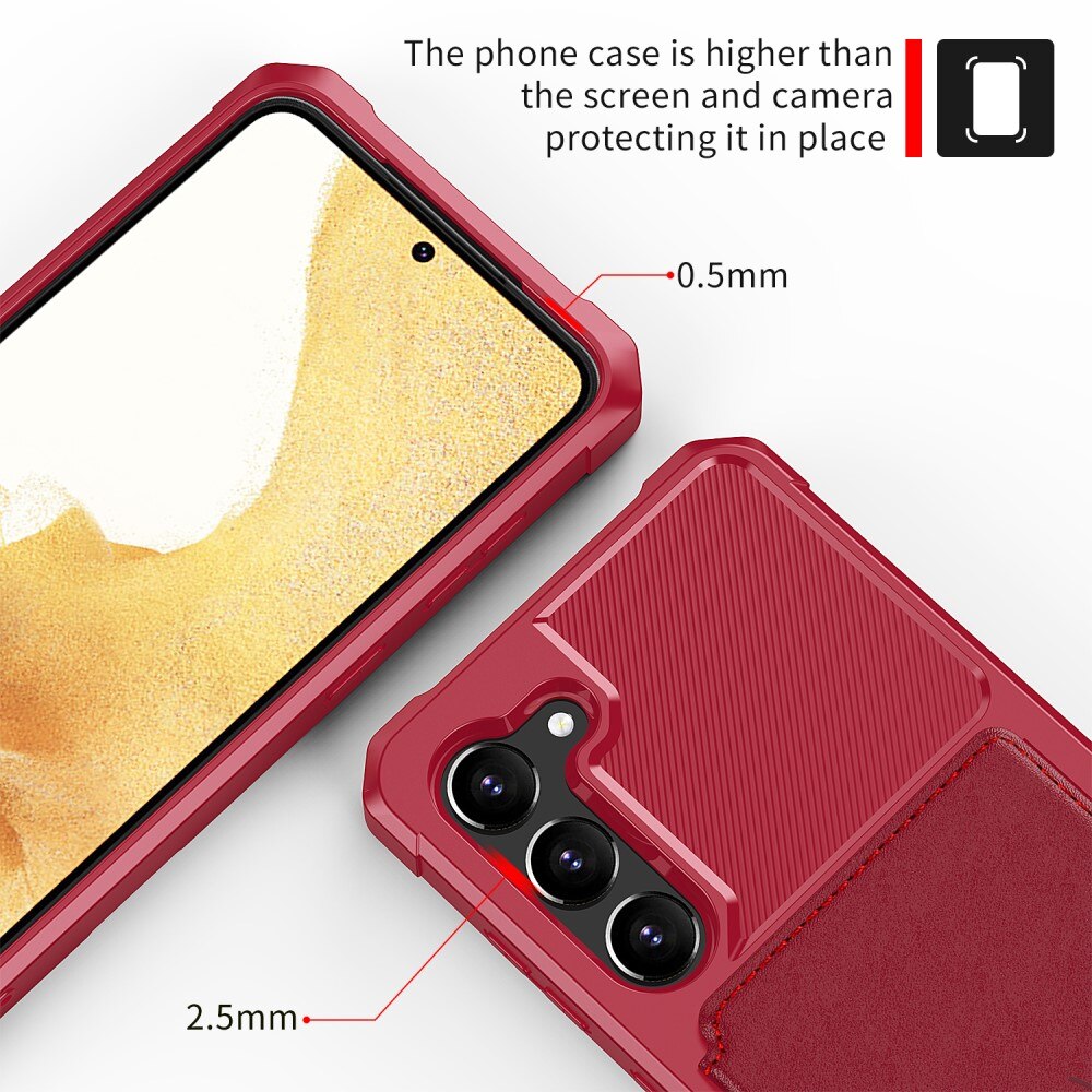 Cover con portacarte Tough Multi-slot Samsung Galaxy S23 Rosso