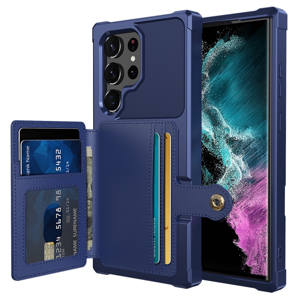 Cover con portacarte Tough Multi-slot Samsung Galaxy S23 Ultra blu