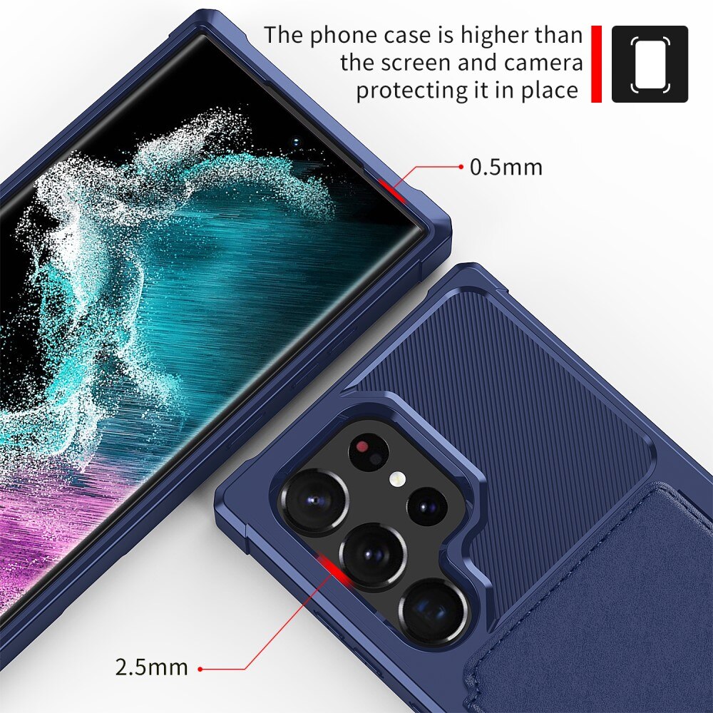 Cover con portacarte Tough Multi-slot Samsung Galaxy S23 Ultra Blu
