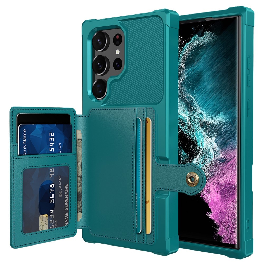 Cover con portacarte Tough Multi-slot Samsung Galaxy S24 Ultra verde