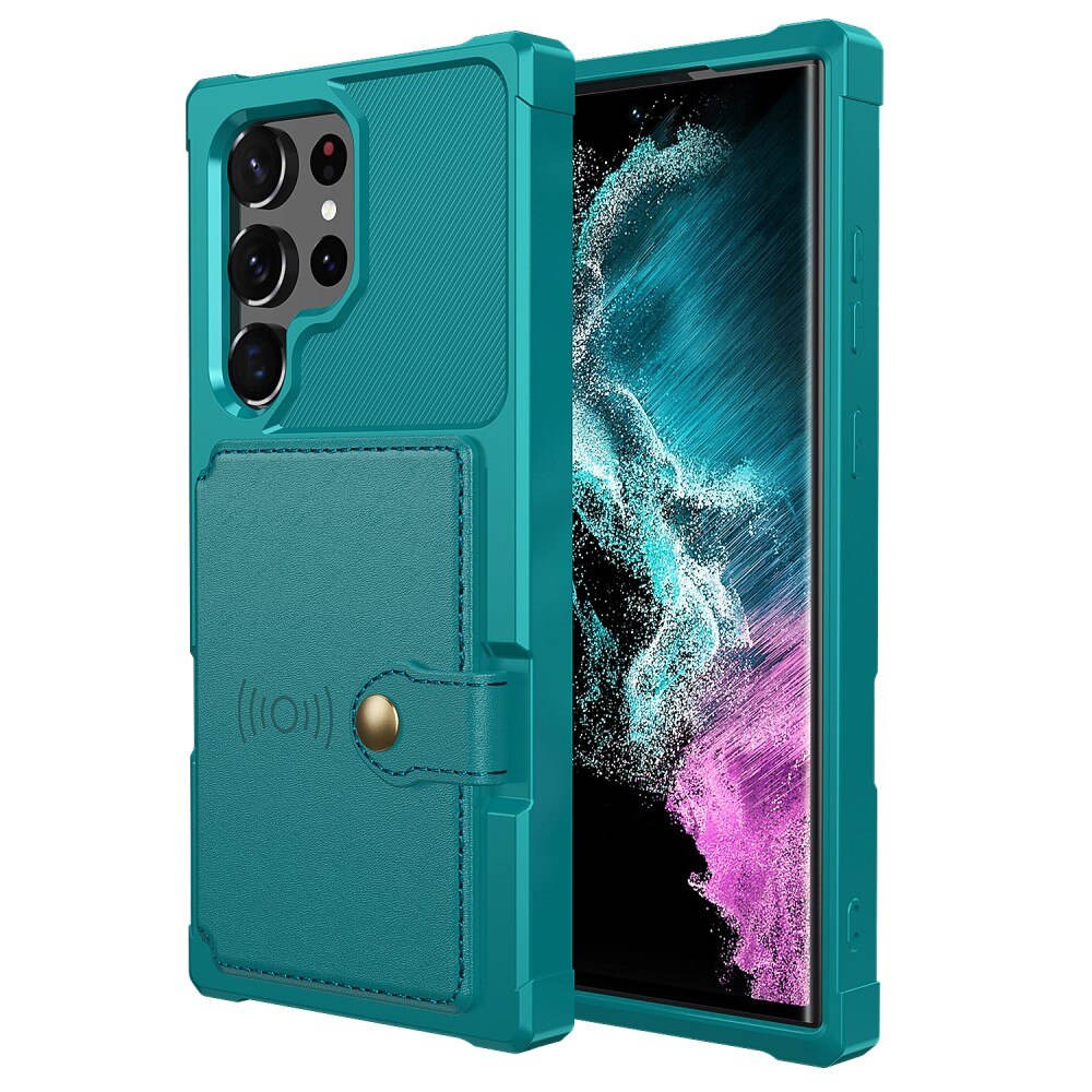 Cover con portacarte Tough Multi-slot Samsung Galaxy S23 Ultra Verde