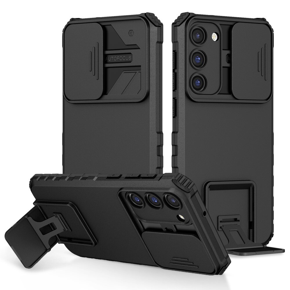 Cover Kickstand con Protezione fotocamera Samsung Galaxy S23 Plus Nero