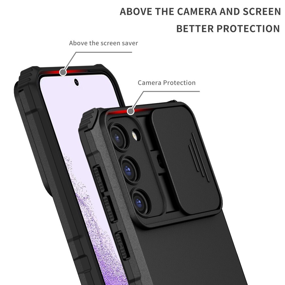 Cover Kickstand con Protezione fotocamera Samsung Galaxy S23 Plus Nero