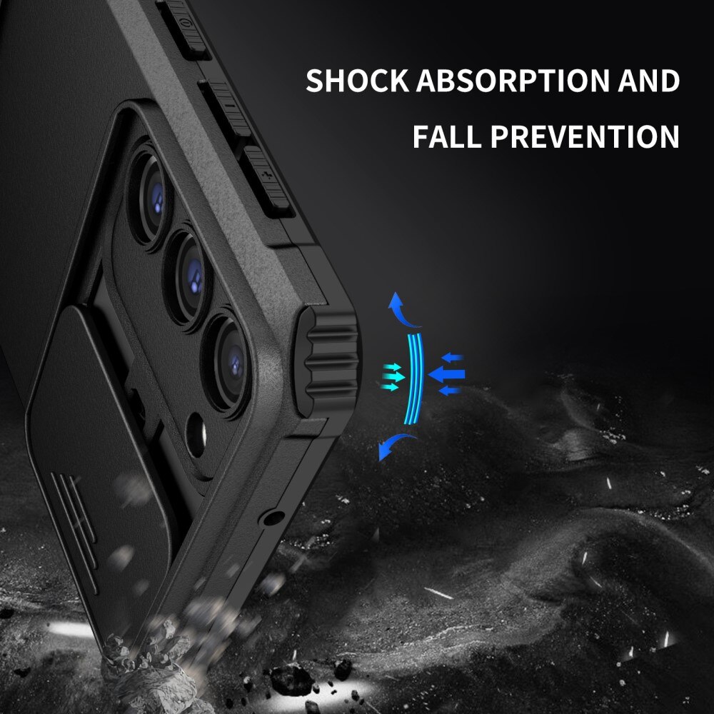Cover Kickstand con Protezione fotocamera Samsung Galaxy S23 Plus Nero