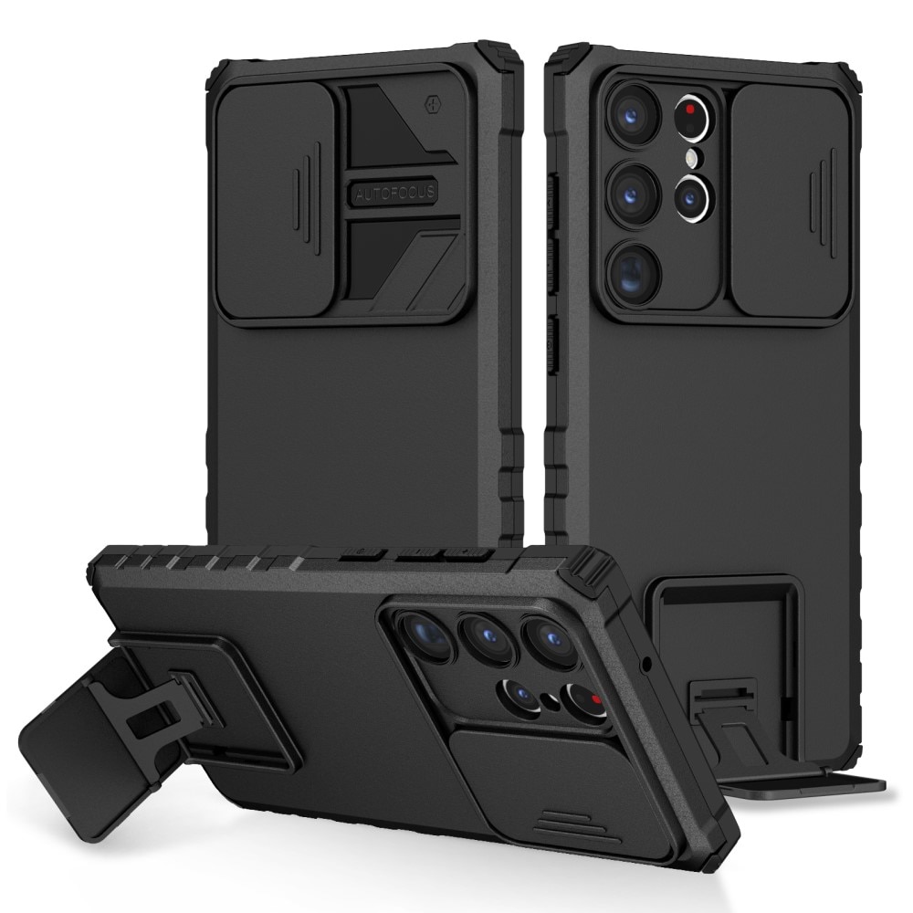 Cover Kickstand con Protezione fotocamera Samsung Galaxy S23 Ultra nero